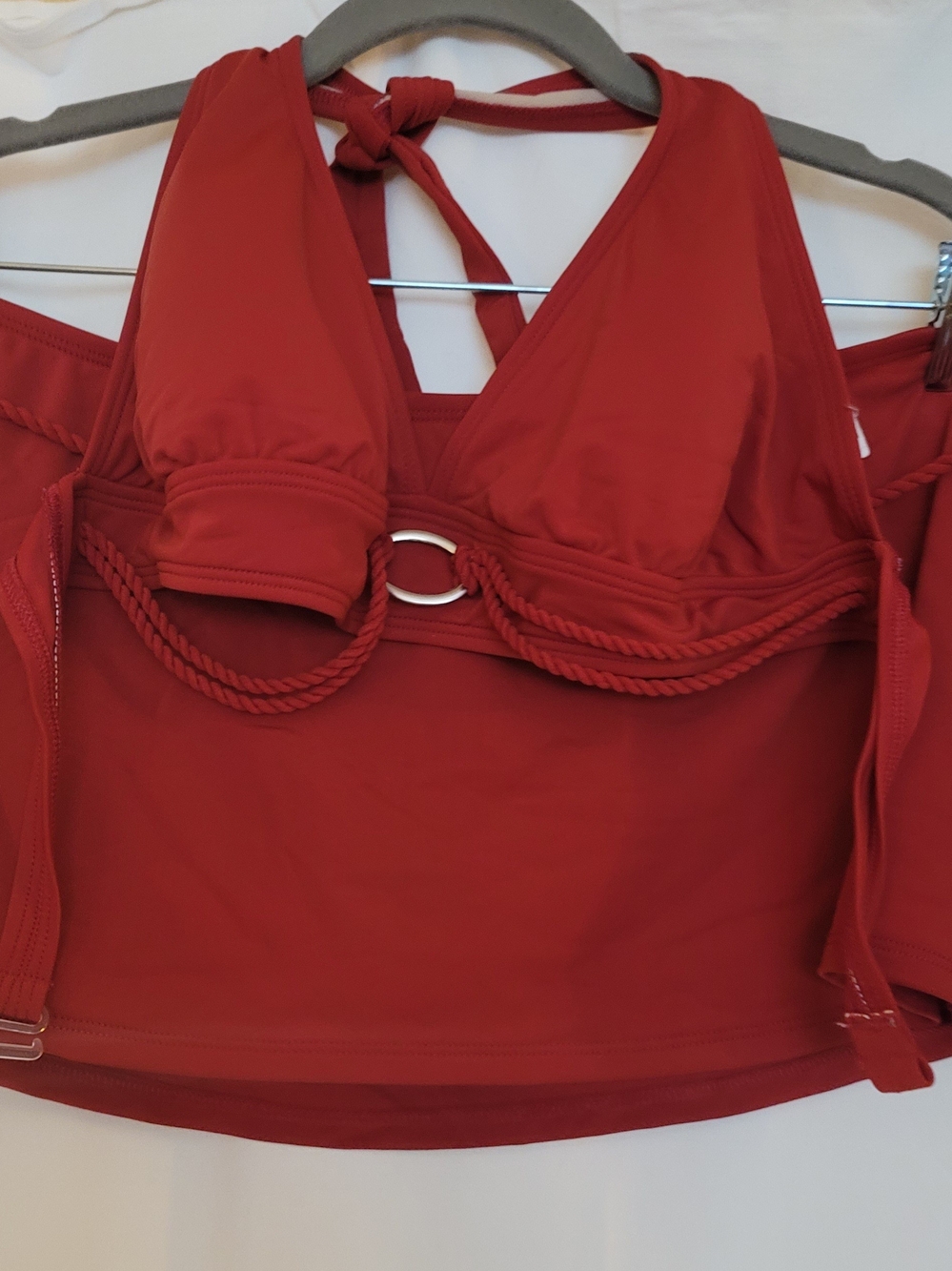 Merona Red Halter Bikini Top And Skort Bottoms